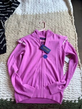 Polo by Ralph Lauren Pink Zip-Front Crewneck Sweater